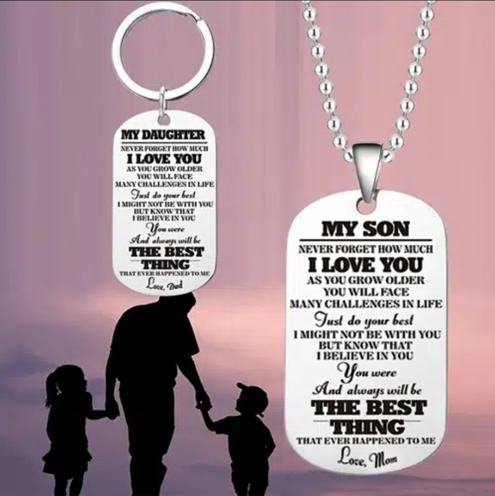 Brand new stainless steel Son & Daughter 2 for 1 love gift ❤  Holiday special
